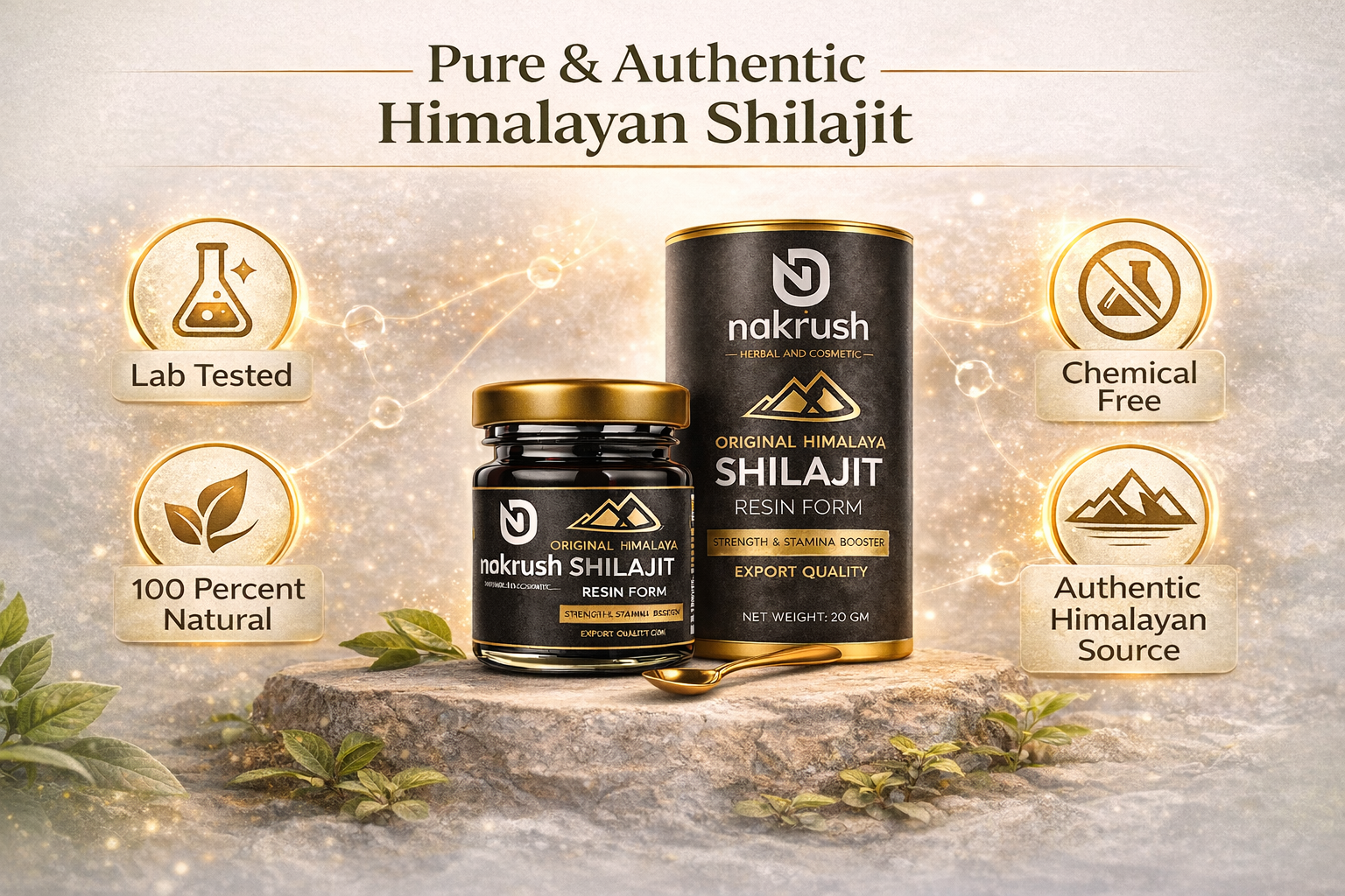 Nakrush Premium Himalayan Shilajit Resin - 20g